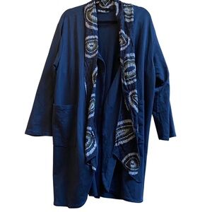 Le Nove Made in Italy Caposhie cotton long scarf cardigan Sz One Size